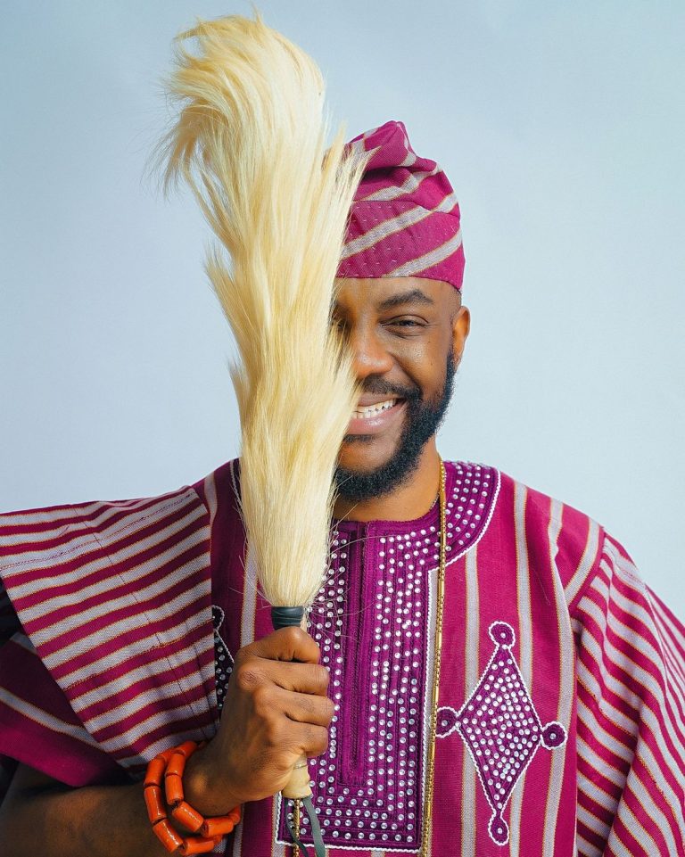 Ebuka Obi-Uchendu Dazzled in this Aso Oke Agbada Ensemble for Last Night