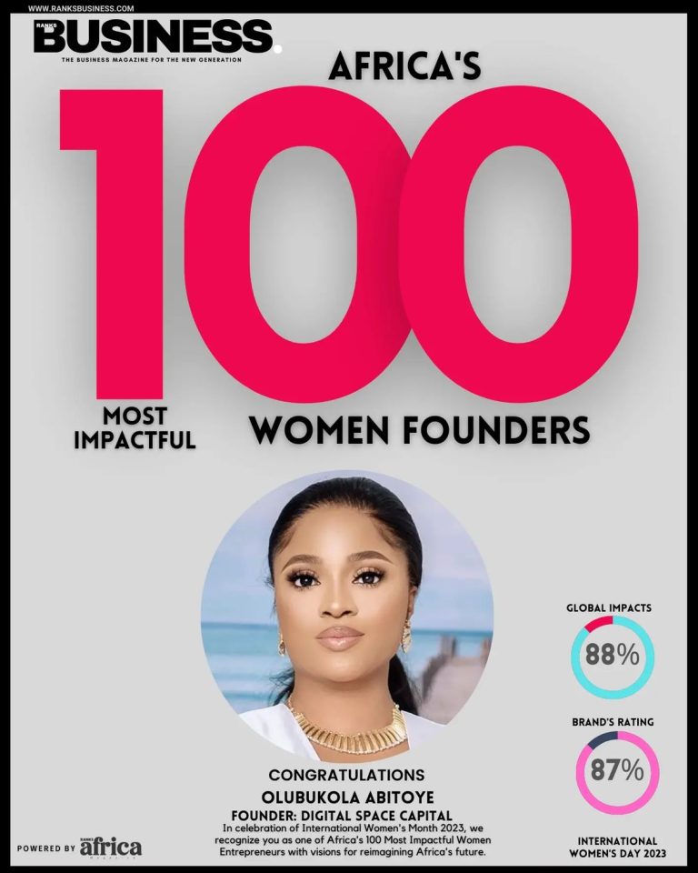 #100 most impactful women Founders: Meet Bukky Abitoye, Digital space capital founder with  impeccable solution in financial world.