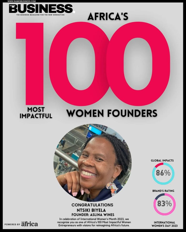 #100 Most Impactful Women Founders: Meet Ntsiki Biyela is a winemaker and prestigious businesswoman