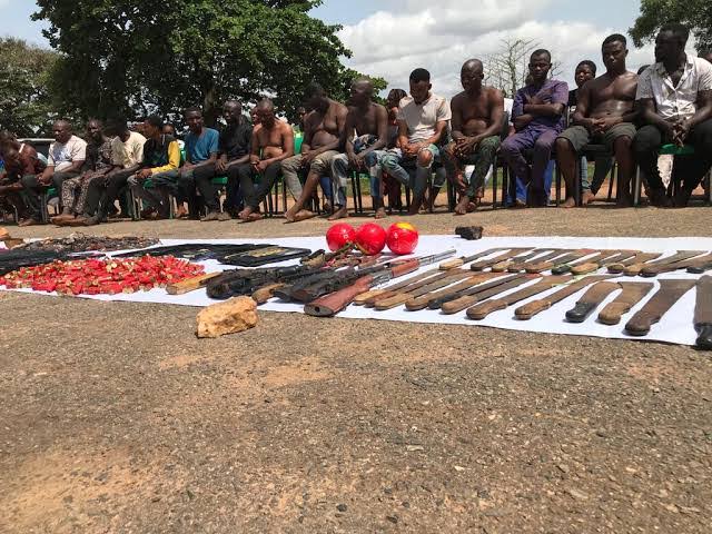 78 suspects arrested with arms as Oyo police storm Auxiliary’s hideout