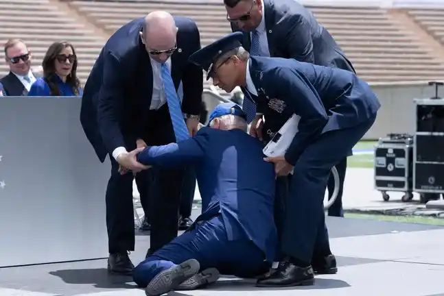 Joe Biden Falls Off Stage At U.S Air Force Academy Graduation Ceremony (Video)