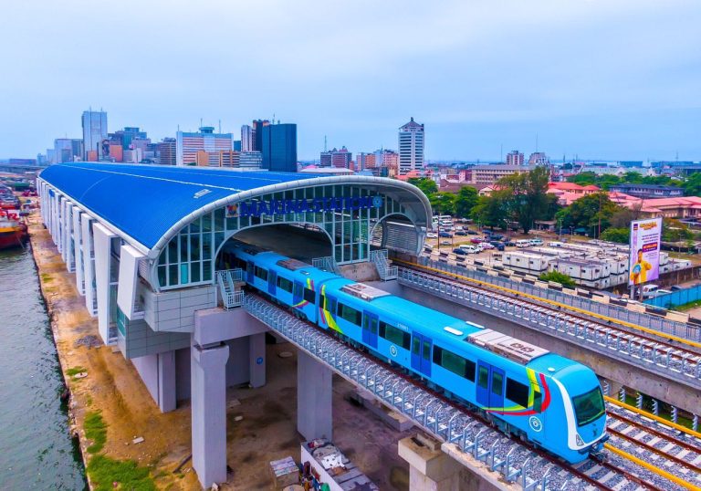 “Sanwo-Olu inaugurates the commencement of operations for the Lagos Blue Line Rail by taking a ride.”