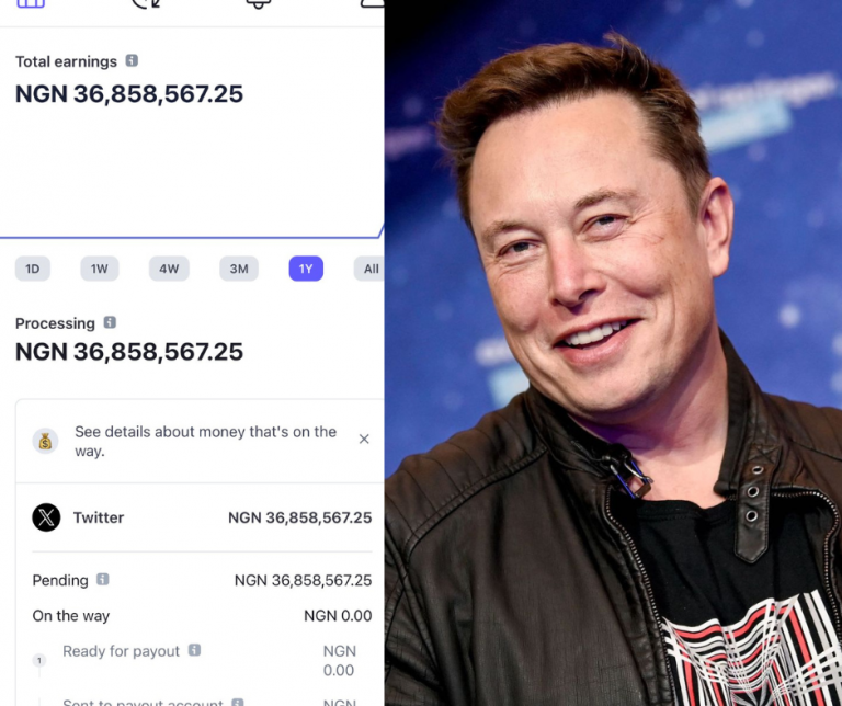 “A Nigerian gentleman celebrates receiving N36 million from Twitter through revenue sharing from ads.”