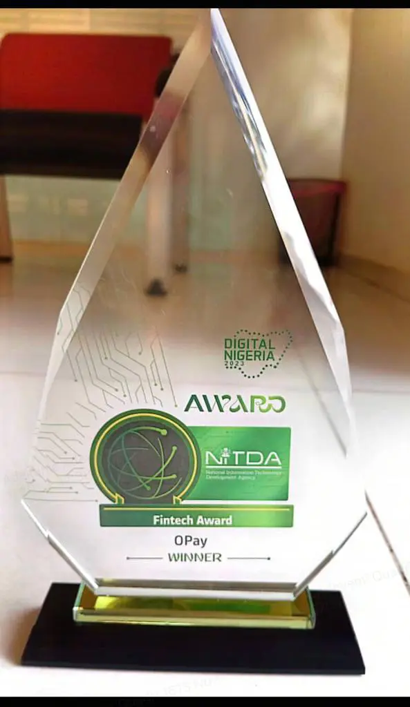 OPay Secures Victory in the Fintech Division at the NITDA Digital Nigeria 2023 Awards