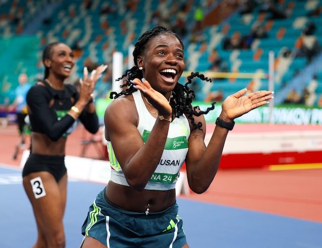 Amusan breaks the 60m hurdles record in Africa that stood for 25 years