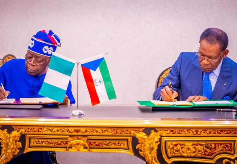 BREAKING: PRESIDENT TINUBU AND PRESIDENT MBASOGO SIGN AGREEMENT ON GAS PIPELINE FOR GULF OF GUINEA