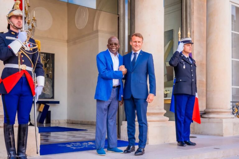 Tinubu Meets Macron in Paris for Private Working Lunch at Élysée Palace