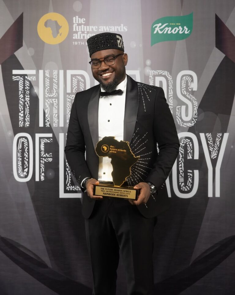 Akinbode Robert Honored With The Future Awards Africa Prize for Professional Service 2025
