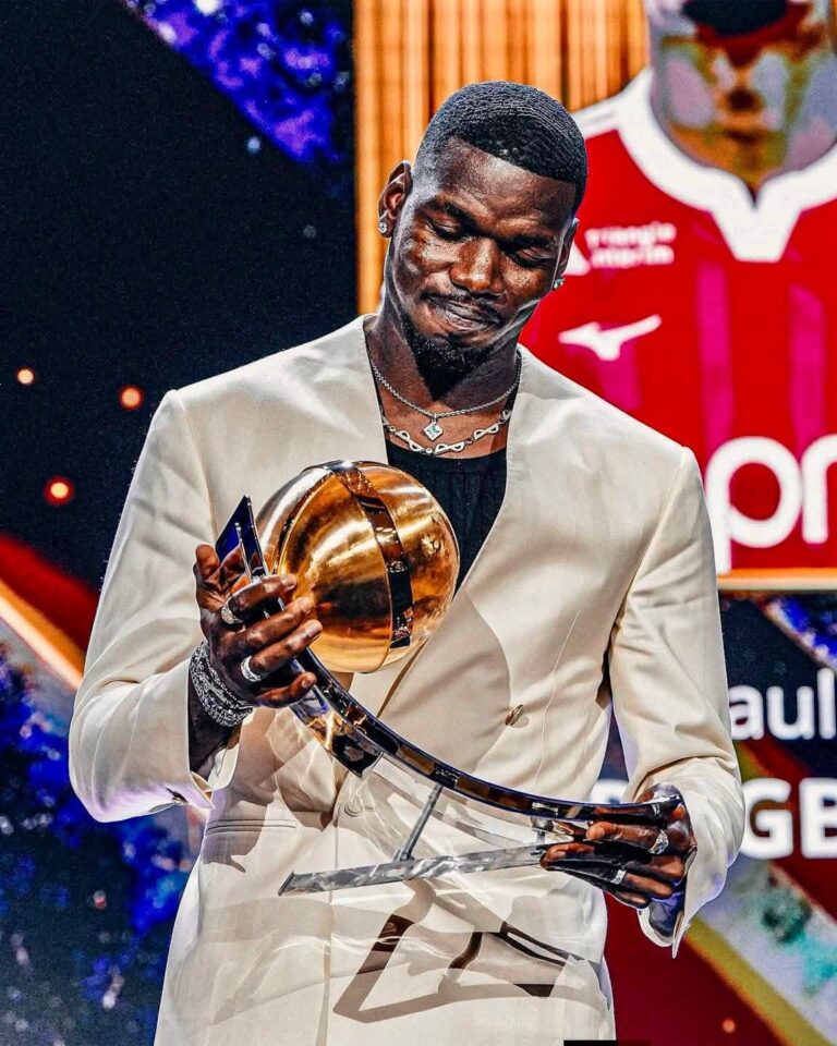 Paul Pogba Wins Comeback Award at BEYOND Developments GLOBE SOCCER Awards