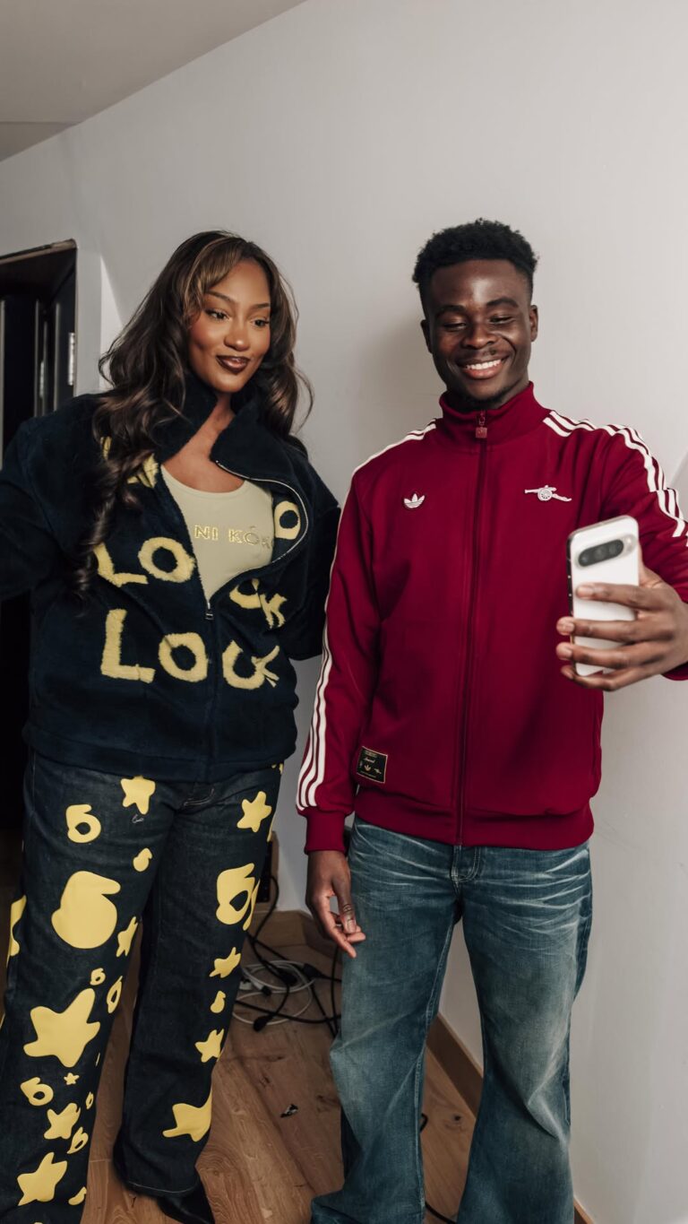 Tems Links Up With Bukayo Saka in New Arsenal Show