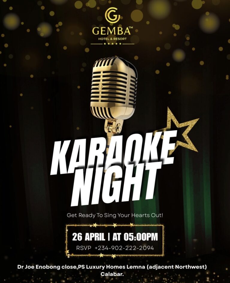 GEMBA HOTEL & RESORT SET TO HOST EXCITING KARAOKE NIGHT IN CALABAR